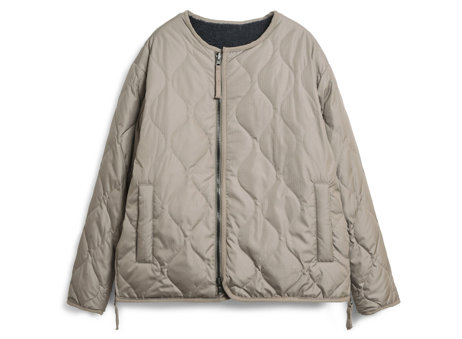 taion military crew neck jacket light mocha navy