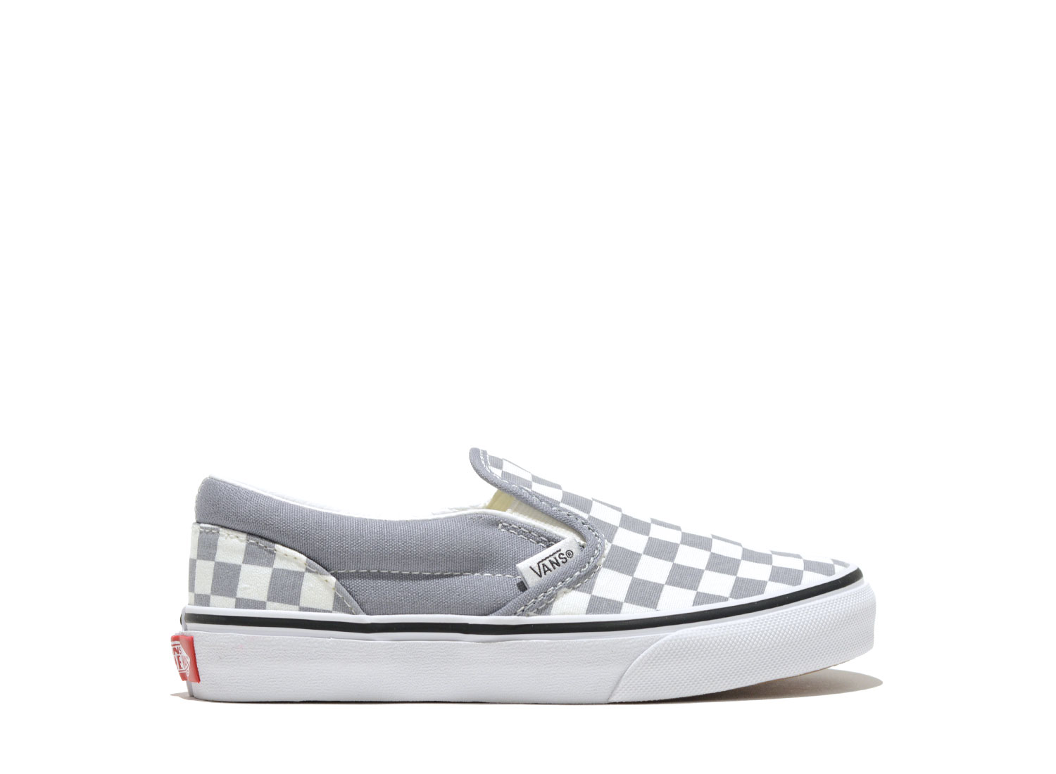 grey and white checkered vans womens