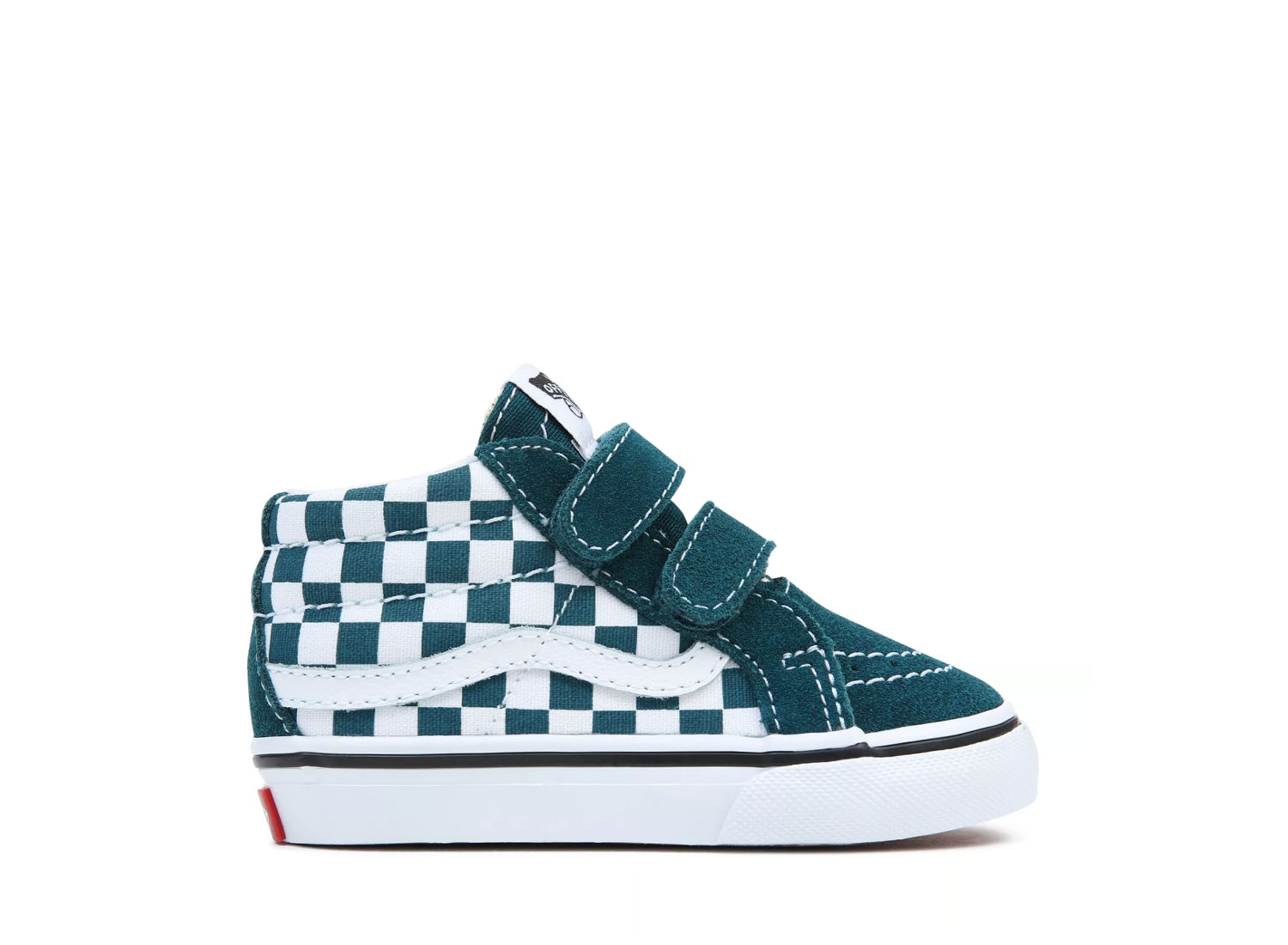 dark blue and light blue checkered vans