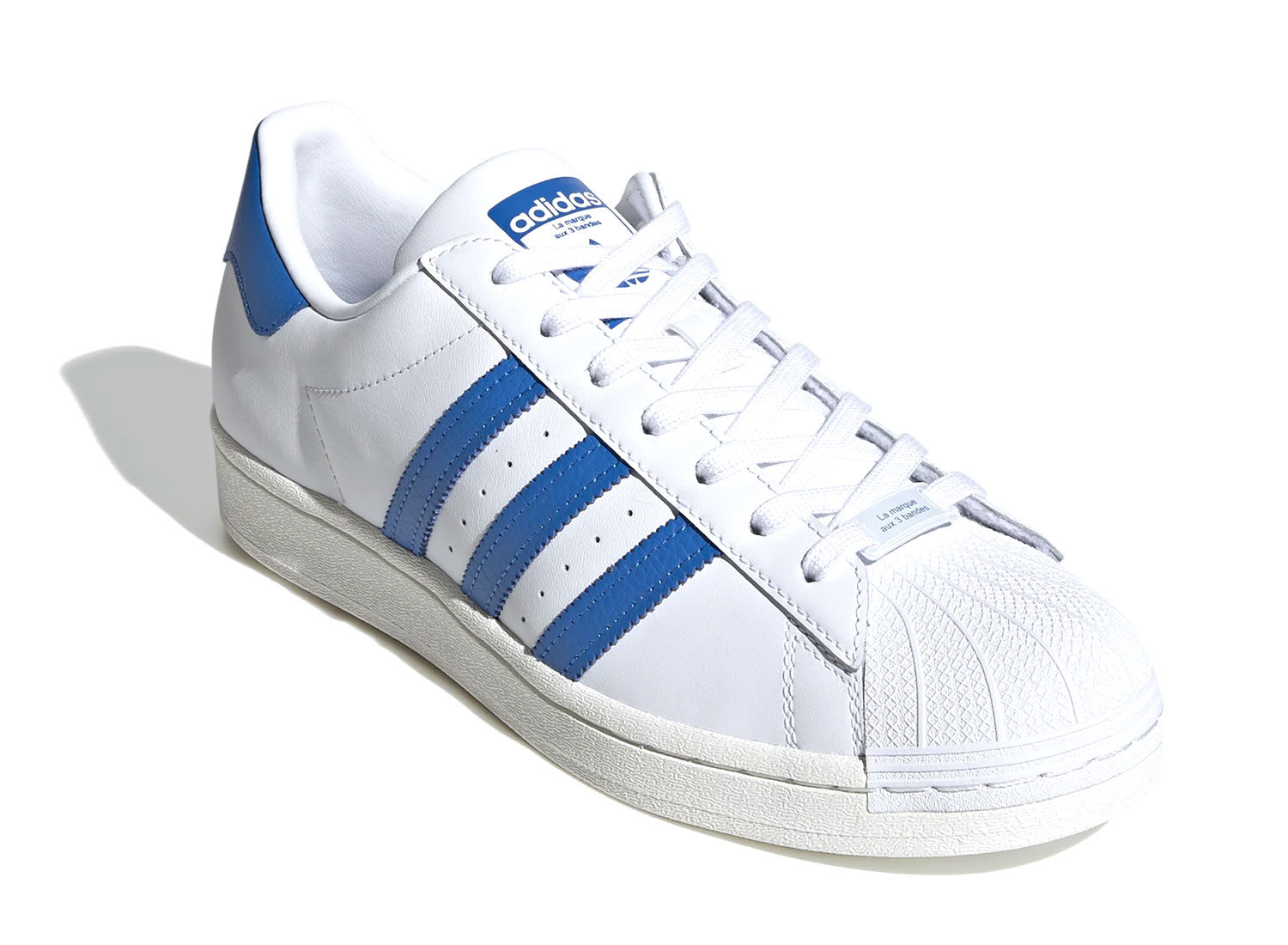 adidas superstar white and blue