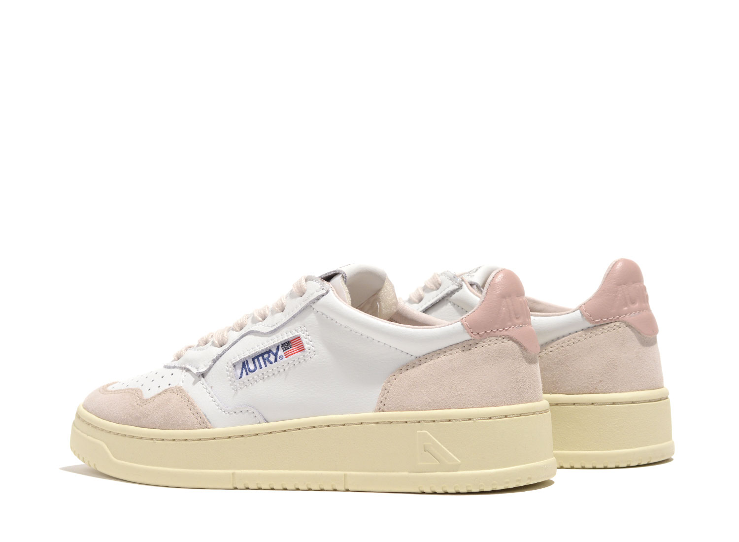 autry low sneakers in white leather and suede