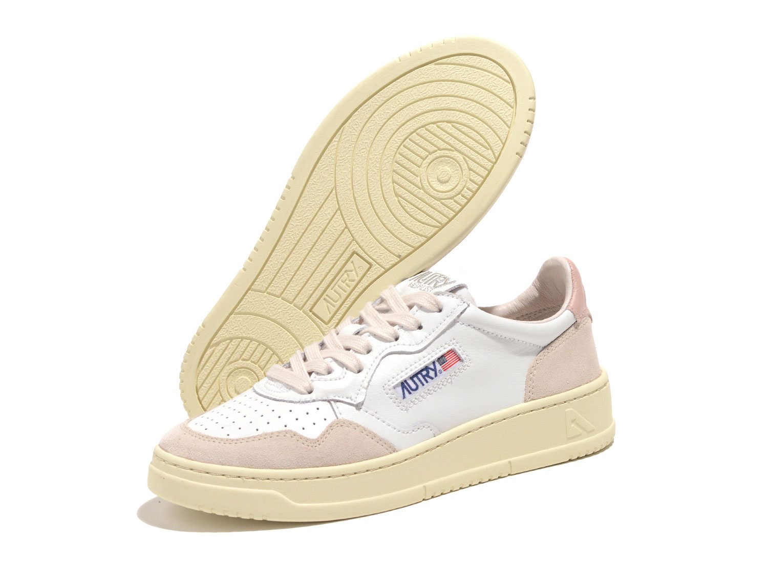 autry low sneakers in white leather and suede