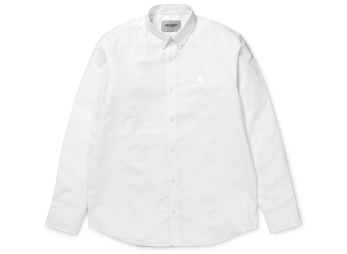 carhartt wip lancaster logo shirt white