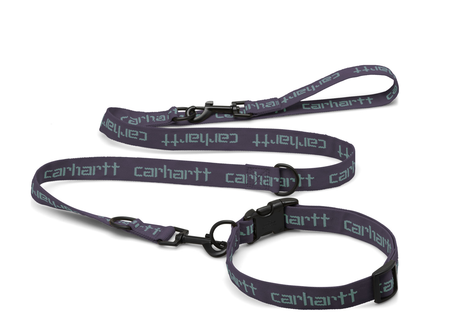 carhartt wip script dog leash collar artichoke misty sage