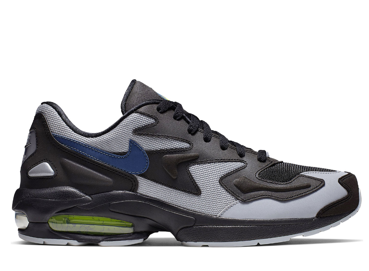nike air max2 light black thunderstorm & volt