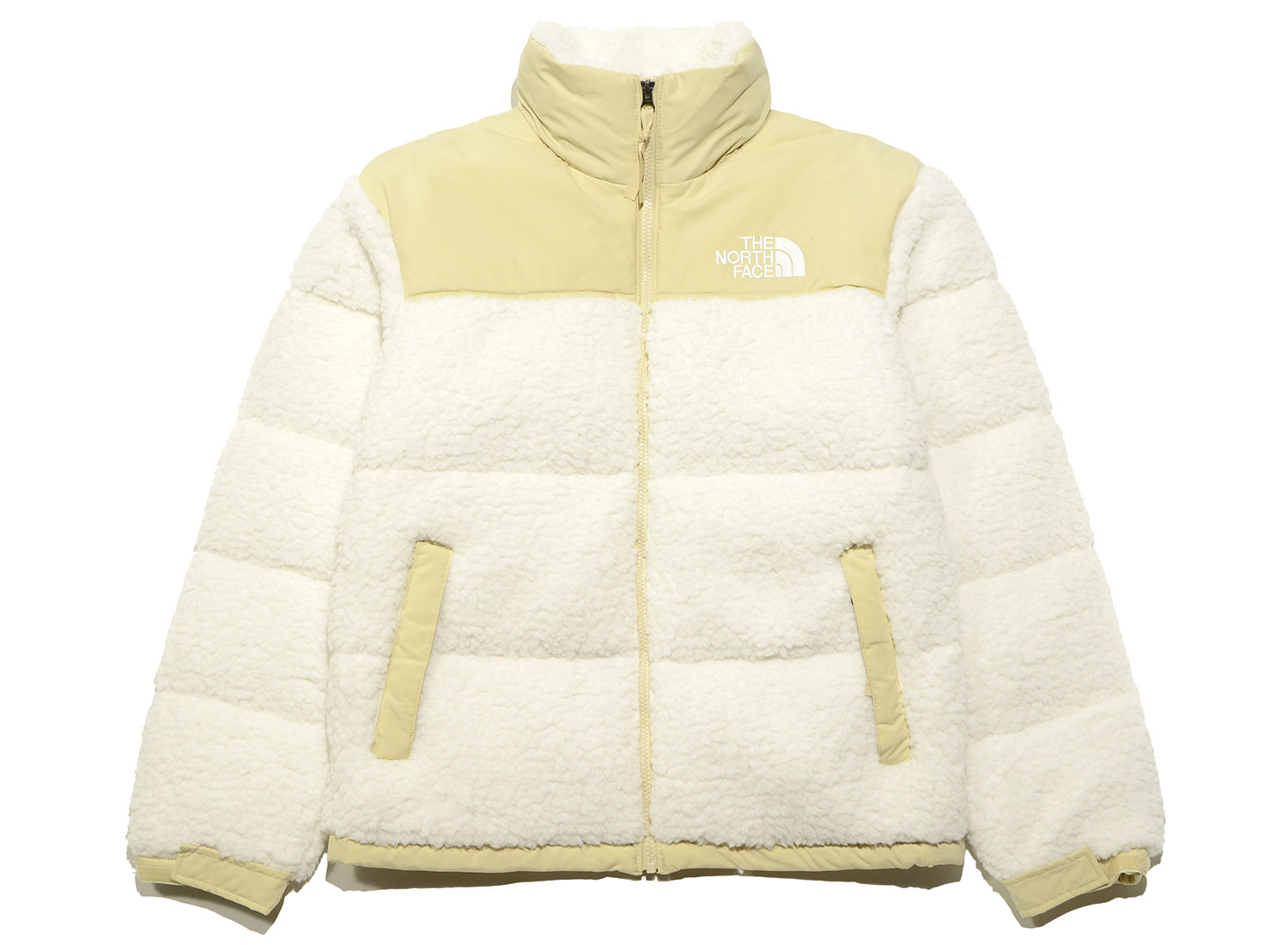 the north face high pile nuptse jacket gardenia white gravel