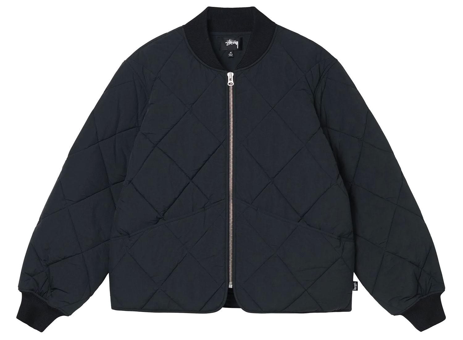 stussy dice quilted liner jacket black
