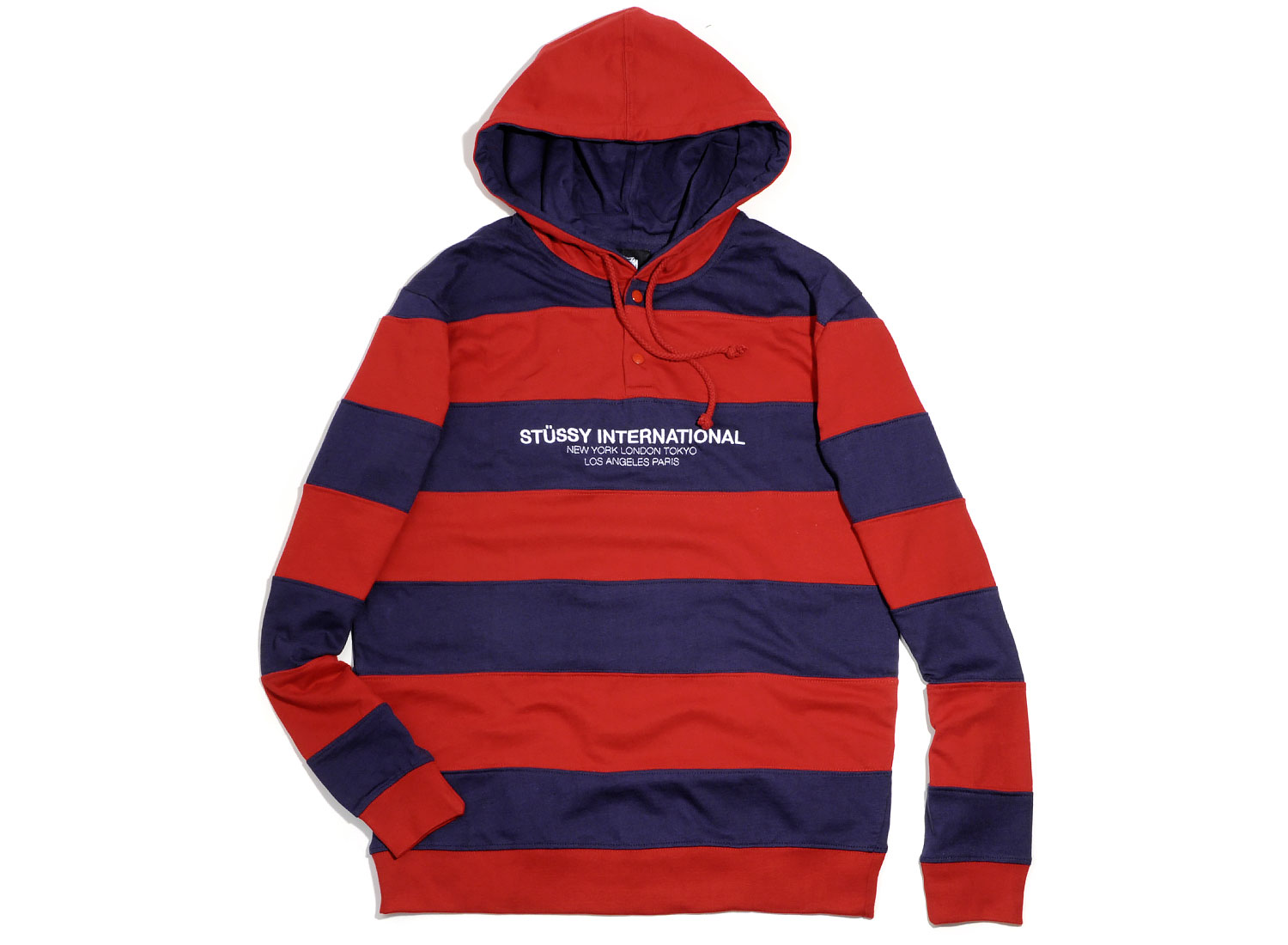stussy striped hoodie