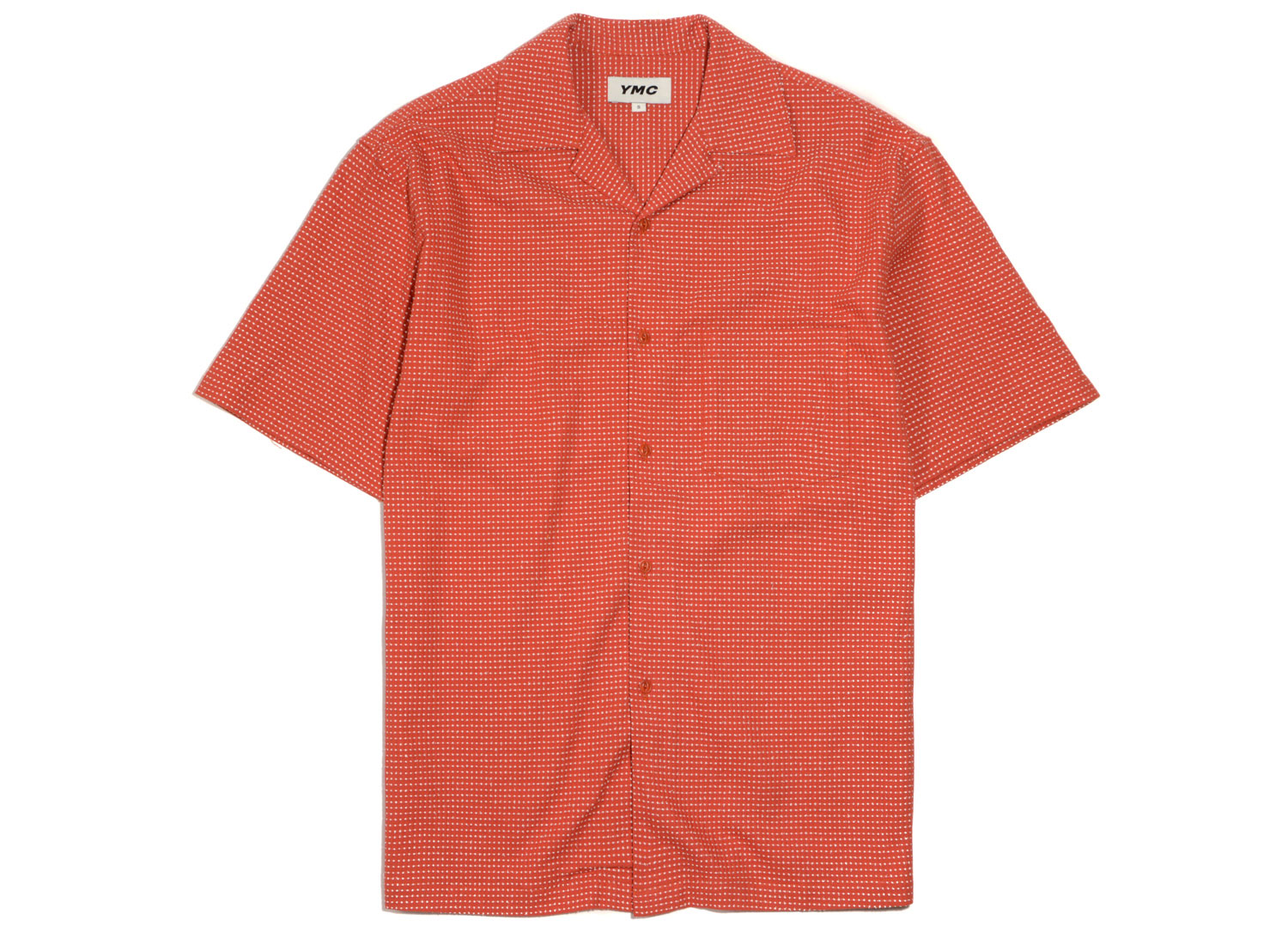 ymc p2qao mitchum sashiko stitch shirt red