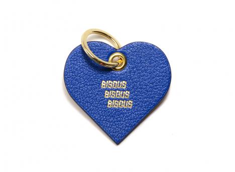 Bisous Skateboards Coeur Leather Key Ring Royal Blue