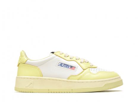 Autry Medalist Low WB36 Leather White / Lime Yellow