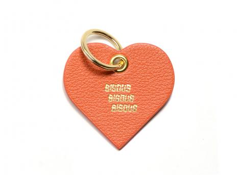 Bisous Skateboards Coeur Leather Key Ring Orange