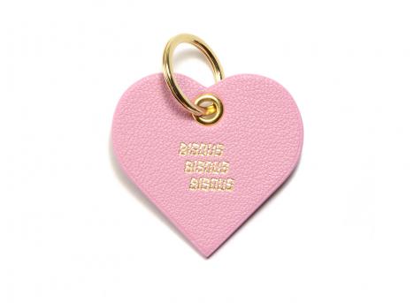 Bisous Skateboards Coeur Leather Key Ring Pink