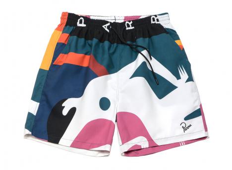 By Parra Beached In White Swim Shorts Multi