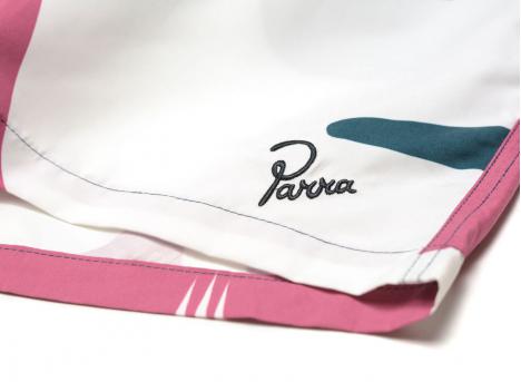 By Parra Beached In White Swim Shorts Multi