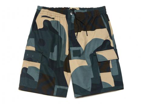 By Parra Distorted Camo Shorts Green