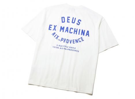 Deus Ex Machina Aix En Provence College Address Oversized Tee Vintage White