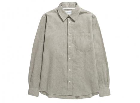 Norse Projects Algot Relaxed Cotton Linen Shirt Ivy Green