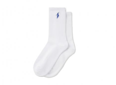 Polar Skate Co Rib Socks No Comply White / Blue
