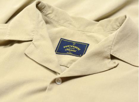 Portuguese Flannel Cord Camp Collar Shirt Cream