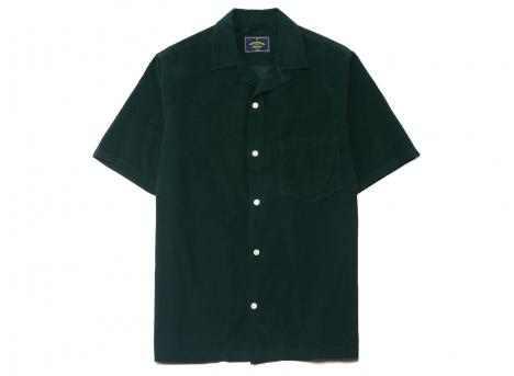Portuguese Flannel Cord Camp Collar Shirt Green
