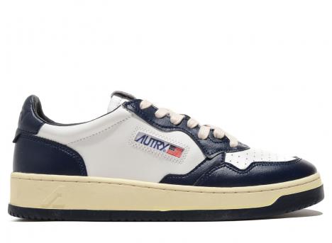 Autry 01 Low WB04 Leather Bicolor White / Blue