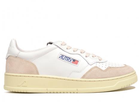 Autry 01 Low LS33 Leather Suede White / White