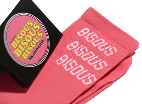 Bisous Skateboards Socks Bisous x3 Pink