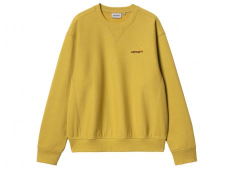 Carhartt American Script Sweatshirt Golden Olive I025475