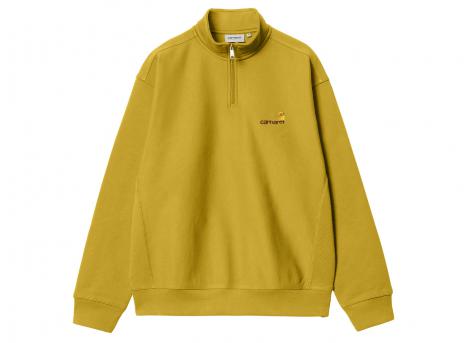 Carhartt Half Zip American Script Sweatshirt Golden Olive I027014