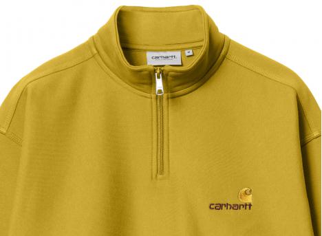 Carhartt Half Zip American Script Sweatshirt Golden Olive I027014