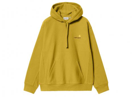 Carhartt Hooded American Script Sweatshirt Golden Olive I028279