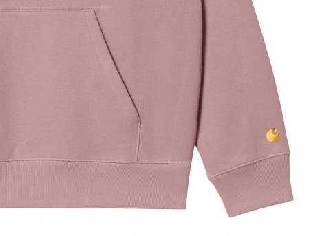 Carhartt Hooded Chase Sweat Glassy Pink / Gold I033661