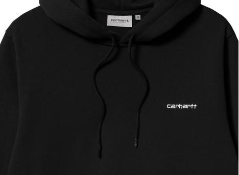 Carhartt Hooded Script Embroidery Sweat Black / White I033658