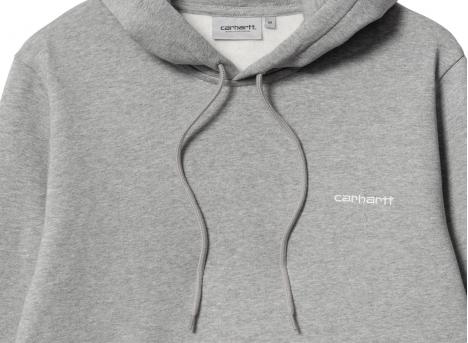 Carhartt Hooded Script Embroidery Sweat Grey Heather / White I033658