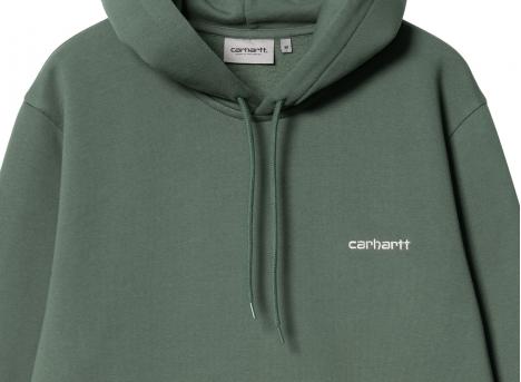 Carhartt Hooded Script Embroidery Sweat Park / White I033658