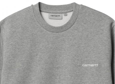 Carhartt Script Embroidery Sweat Grey Heather / White I033657