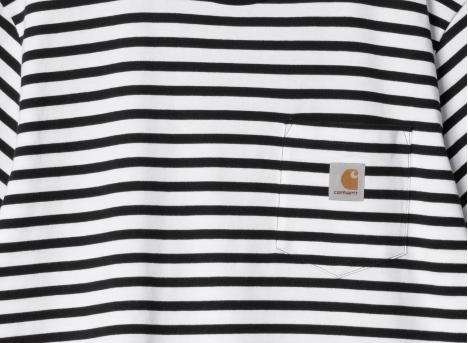 Carhartt Seidler Pocket Stripe Tshirt Black / White I032311