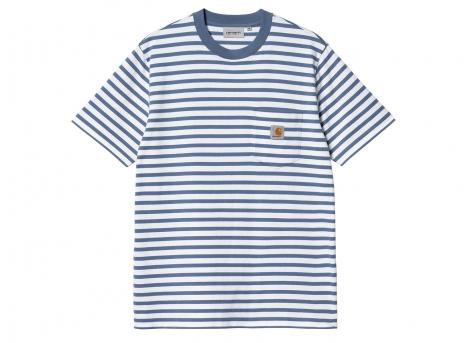 Carhartt Seidler Pocket Stripe Tshirt Sorrent / White I032311