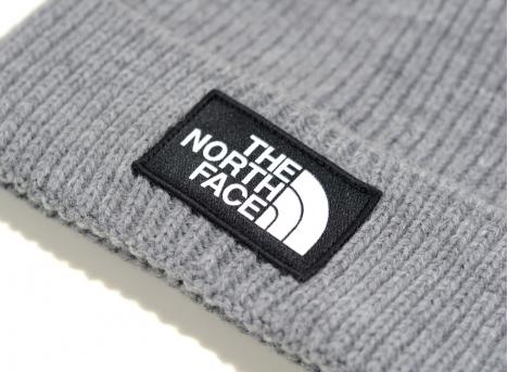 The North Face Logo Box Cuff Beanie Grey