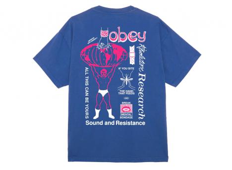 Obey Break Mental Bondage Tshirt Surf Blue