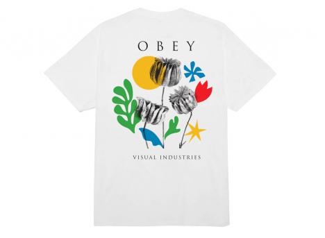 Obey Flowers Papers Scissors Tshirt White