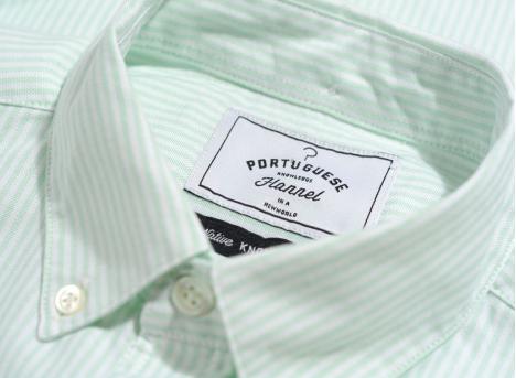 Portuguese Flannel Shirt Belavista Stripe Green