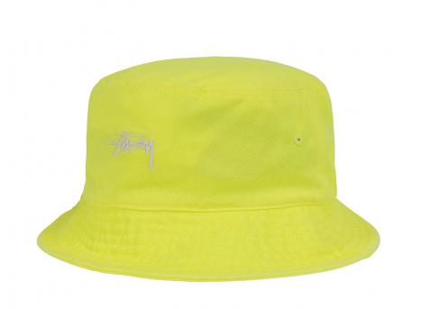 Stussy Washed Stock Bucket Hat Neon