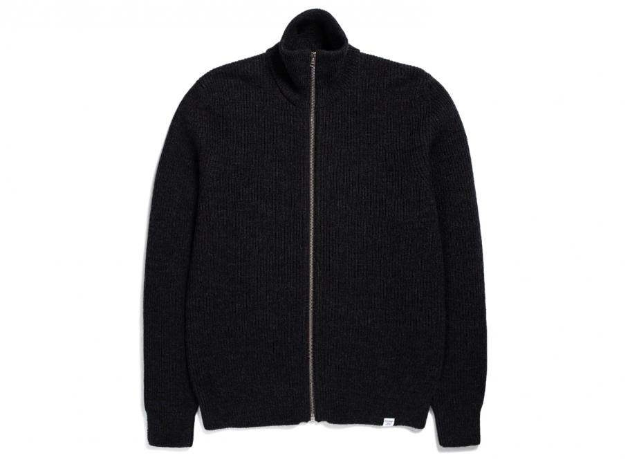 norse projects hagen cotton wool jacket charcoal