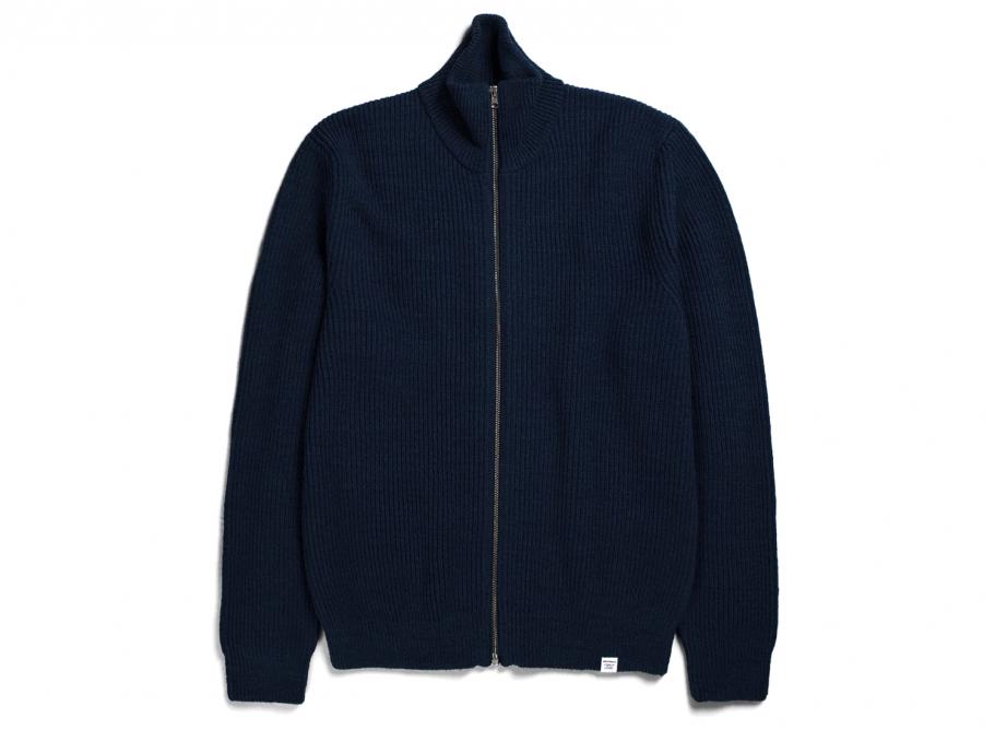 norse projects hagen cotton wool jacket dark navy