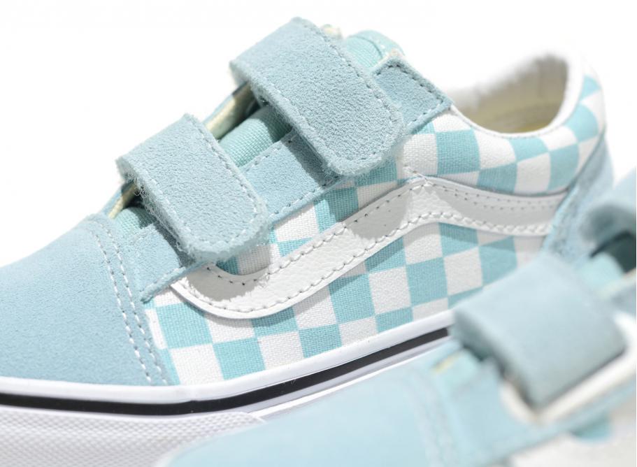 Blue vans on sale checkerboard old skool