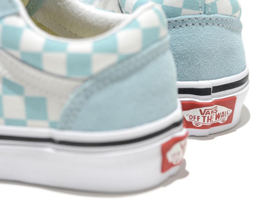 Baby blue checkerboard vans old skool discount