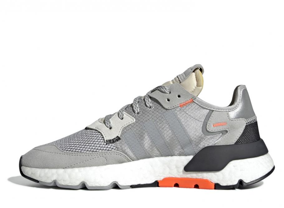 adidas nite jogger grey two solar orange