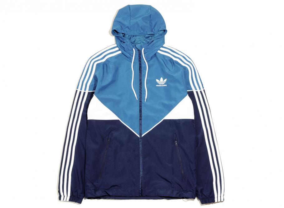 adidas skateboarding windbreaker in teal and navy